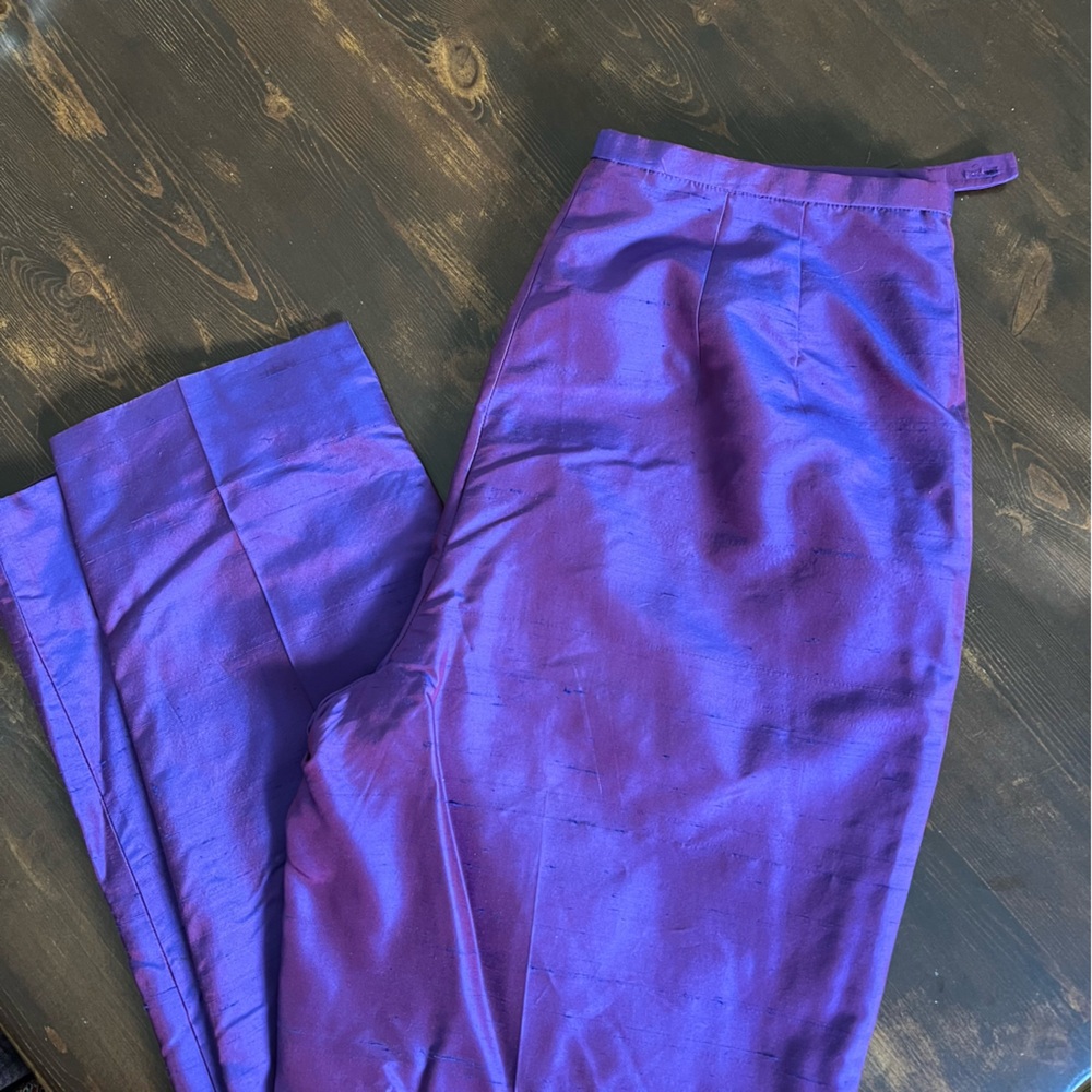 VTG Dana Buchman Purple 100% Silk Pants
